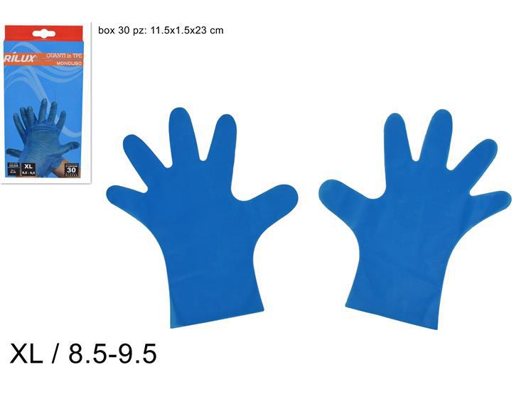 GUANTI MONOUSO TPE BOX 30 PZ MIS. XL BLU ART. HY21-30/XL-BU GUANTI MONOUSO TPE BOX 30 PZ MIS. XL BLU ART. HY21-30/XL-BU