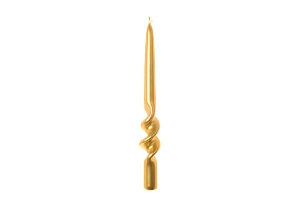 CANDELA SPIRALE LUCID H CM 25 D2,2 COLORE ORO ART.94938