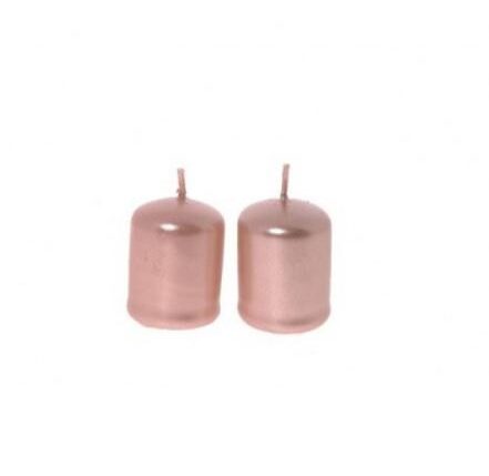 CANDELE COPPIA PILLAR "METALLICHE" ROSE GOLD H CM 5 X D CM 4 ART.68745