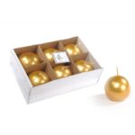 CANDELA SFERA METALLIC IN CERA D.CM 4.5 COLORE ORO ART.41349