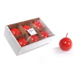 CANDELA SFERA LUCID IN CERA D.CM 4.5 COLORE ROSSO ART.41356