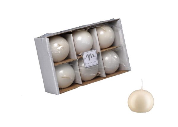 CANDELE SFERA IN CERA CHAMPAGNE D CM 4,5 ART.41387