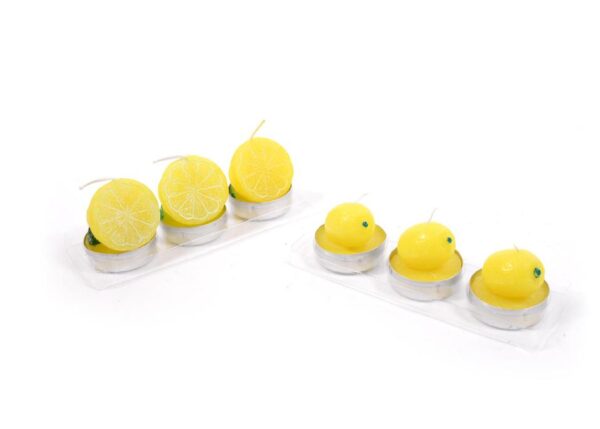 CANDELE SET/ 3 TEALIGHT PROFUMATE "LEMON" ASS.ART.48027 -