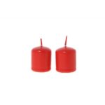 CANDELE COPPIA PILLAR LUCIDE IN CERA D .CM.4XH.5 COLORE ROSSO ART.79229