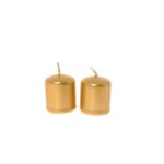 CANDELE COPPIA PILLAR LUCIDE IN CERA CM. 4XH.5 COLORE ORO ART.79274