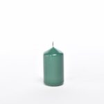 CANDELA PILLAR " LUCIDA " H CM 7,5X D 4,7 VERDE FORESTA IN ESP. BIANCO ART.32498 -