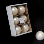 CANDELE SFERA IN CERA PERLA D CM 4,5 ART.58986