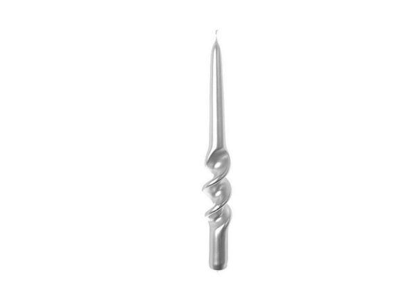 CANDELA SPIRALE SILVER GREY H CM 29 X D CM 2.2