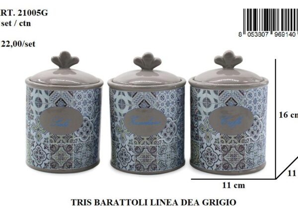 LINEA DEA TRISÂ BARATTOLOÂ GRIGIOÂ C/SCATOLA ART.21005G