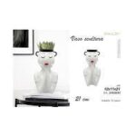 LINEA HOME - VASO DONNA 21 CM BIANCO/NERO ART.A224008H