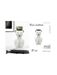 LINEA HOME - VASO DONNA 21 CM BIANCO/NERO ART.A224008H