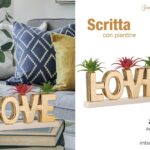 LINEA HOME DECORAZIONI - SCRITTA LOVE GOLD CON PIANTINA ART.25061G