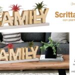 LINEA HOME DECORAZIONI - SCRITTA FAMILY GOLD CON PIANTINE ART.25065G