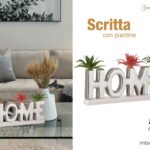 LINEA HOME DECORAZIONI - SCRITTA HOME SILVER CON PIANTINE ART.25076S