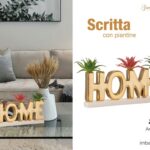 LINEA HOME DECORAZIONI - SCRITTA HOME GOLD CON PIANTINE ART.25077G