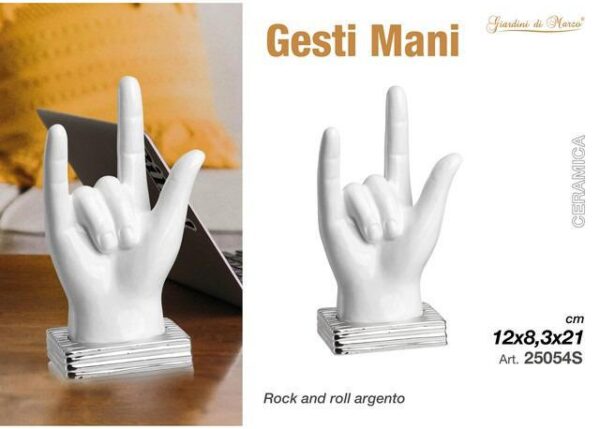 LINEA HOME - MANO ROCK AND ROLL BIANCA BASE SILVER ART.25054S