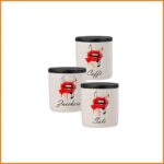 LINEA HOME - TRIS BARATTOLI CERAMICA LABBRA ROSSA ART.BC067