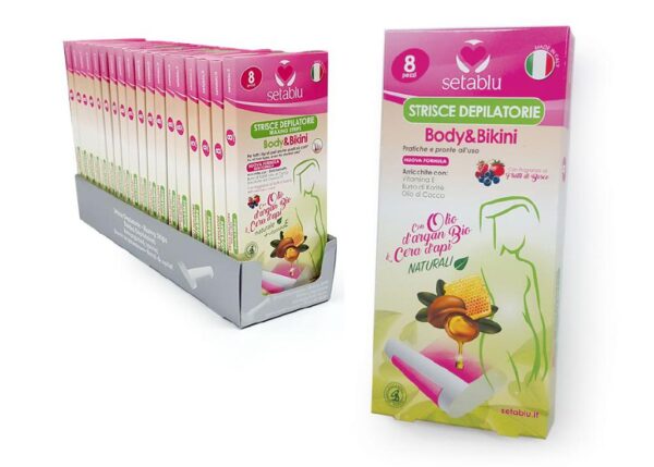 SETABLU STRISCE BODY BIKINI 8PZ ARGAN E CERA API