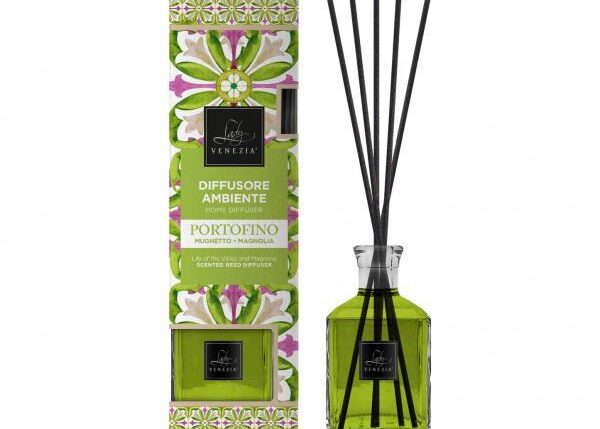 LADY VENEZIA DIFFUSORE CUBO 250ML CERAMICHE PORTOFINO MUGHETTO E MAGNOLIA