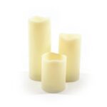 SET 3 CANDELE DA ESTERNO IN PLASTICA CON LUCE LED E TIMER DIAM. 7.5XH.10 ART.61856 -