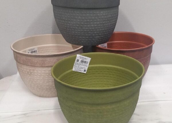 PORTA VASO IN METALLO MARTELLATO DIAM. 31XH22.5 CM COLORI ASS. ART.22786 -