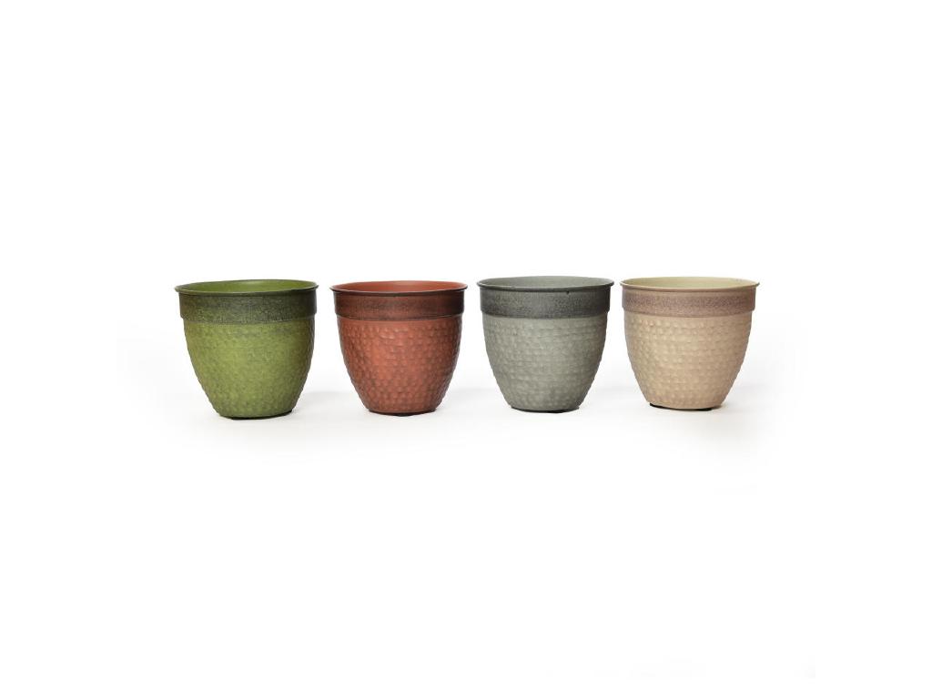 PORTA VASO IN METALLO MARTELLATO DIAM. 21.5XH15.5 CM COLORI ASS. ART.22809 - PORTA VASO IN METALLO MARTELLATO DIAM. 21.5XH15.5 CM COLORI ASS. ART.22809 -