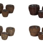 FIORIERA FIBRA NATURALE TONDA MEDIA DIAM25XH21,5 ART.113183 - 113185