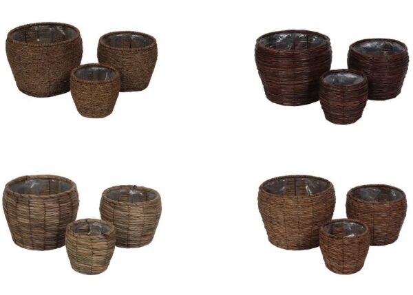FIORIERA FIBRA NATURALE TONDA MEDIA DIAM25XH21,5 ART.113183 - 113185