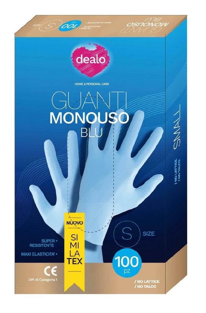 DEALO GUANTI MON. BLU 100PZ MIS.S DEALO GUANTI MON. BLU 100PZ MIS.S