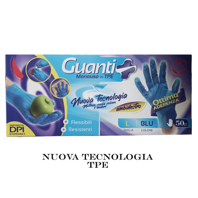 SETABLU GUANTI MONOUSO IN TPE 50PZ BLU TG L SETABLU GUANTI MONOUSO IN TPE 50PZ BLU TG L