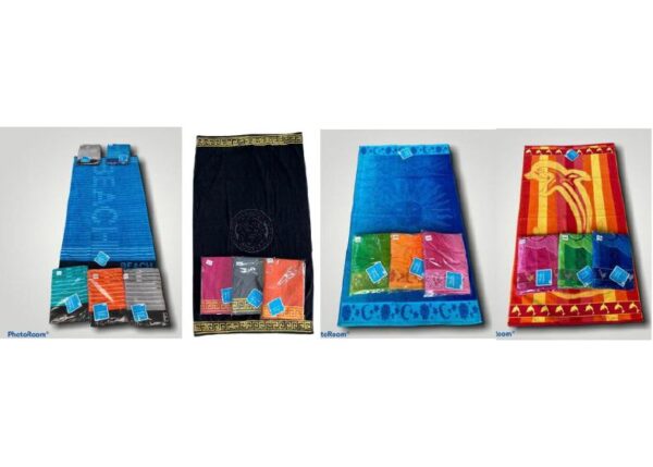 TELO MARE VELOUR MADE EGITTO 90X170CM ASS. ART.MTB111