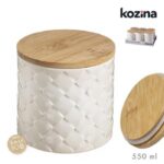 BARATTOLO IN CERAMICA CON COPERCHIO IN BAMBÃ™ BILANCIA 550 ML ART.69120089