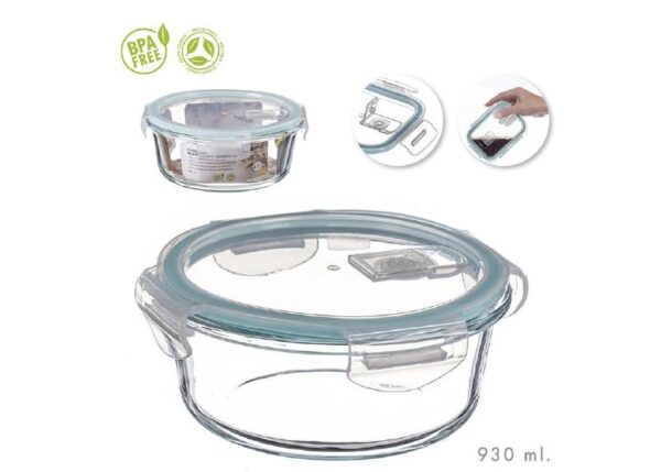 CONTENITORE ERMETICO ROTONDO IN BOROSILICATO DA 930 ML ART.70133799