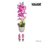 ORCHIDEA ARTIFICIALE VASO SEMPLICE ASSORTITO/2 45CM ART.67021000