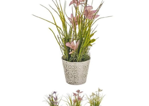 FIORI ARTIFICIALI INVECCHIATI IN VASO ASSORTITI/3 ART.39264000