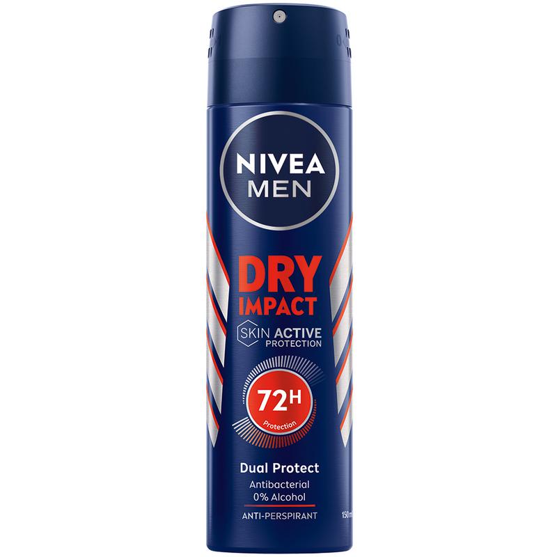 NIVEA DEODORANTE SPRAY 150ML MEN DRY IMPACT 81602 NIVEA DEODORANTE SPRAY 150ML MEN DRY IMPACT 81602
