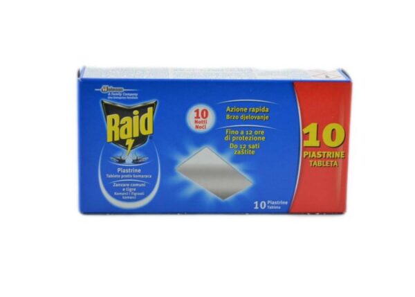 RAID PIASTRINE ANTIZANZARE RICARICA 10PZ CLASSICA