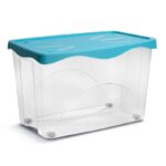 CONTENITORE PLASTICA 60LT RETT. C/RUOTE 60X40X37CM ART.M11520025