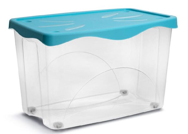 CONTENITORE PLASTICA 60LT RETT. C/RUOTE 60X40X37CM ART.M11520025