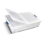 CONTENITORE PLASTICA 80LT RETT. C/COP.+RUOTE+CLIP ART.M11520048