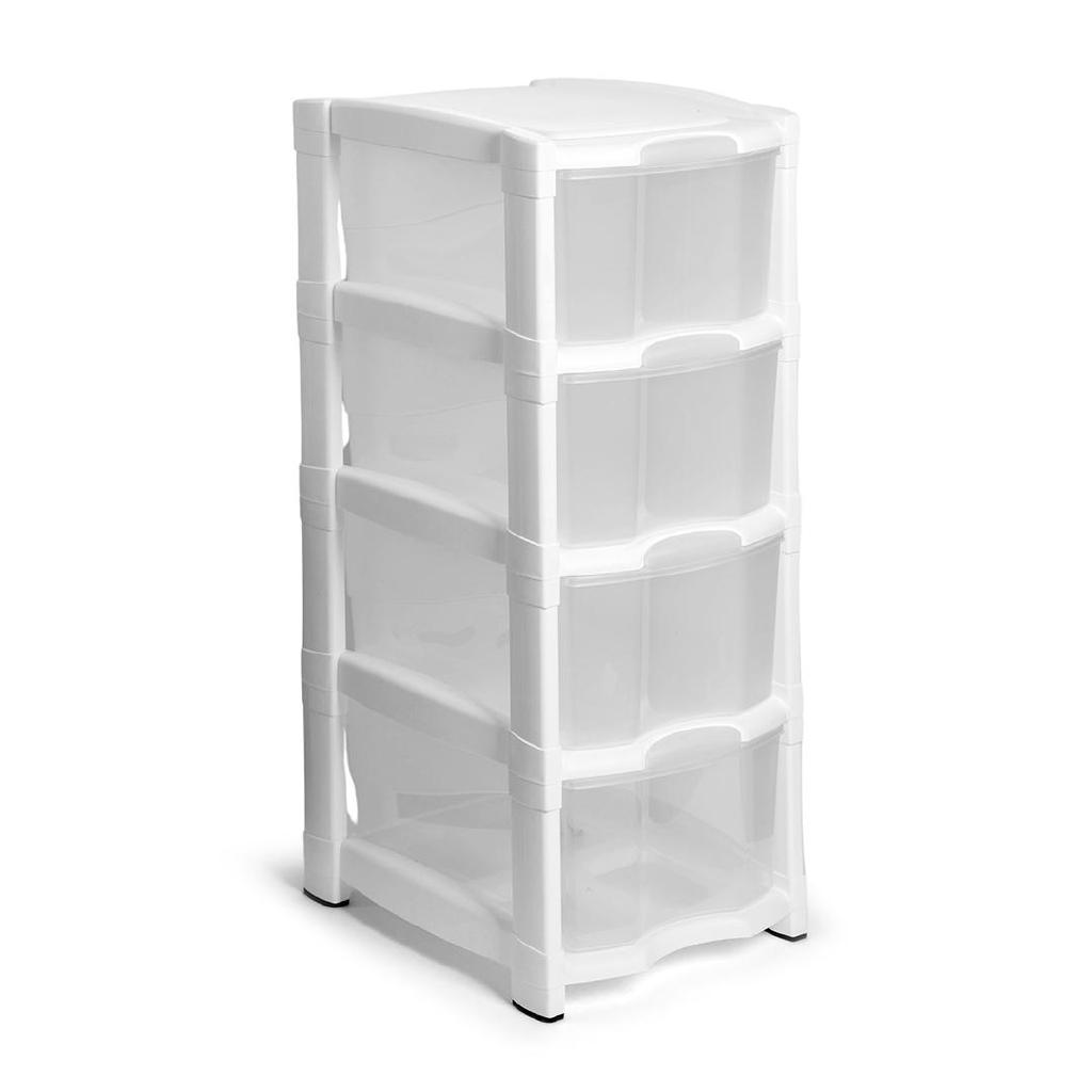 CASSETTIERA 4 CASSETTI BIANCO/TRASPARENTE ART.M11510005 CASSETTIERA 4 CASSETTI BIANCO/TRASPARENTE ART.M11510005