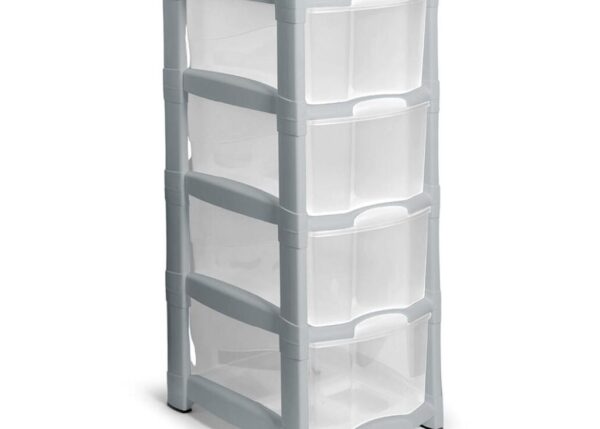 CASSETTIERA 4 CASSETTI GRIGIO/TRASPARENTE ART.M11510005