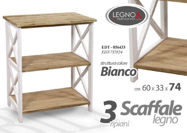 SCAFFALE A 3 60*33*74CM EDT-737824 ART.856433