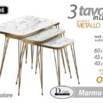 TAVOLO RETT. BIA-ORO PICCOLO NAPOLI-GOLD-WM 40X36X39CM ART.865145