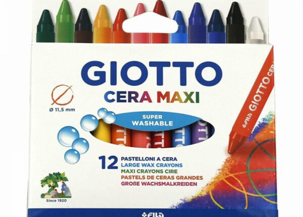 GIOTTO COLORI CERA MAXI 12PZ FILA.-29120 0-