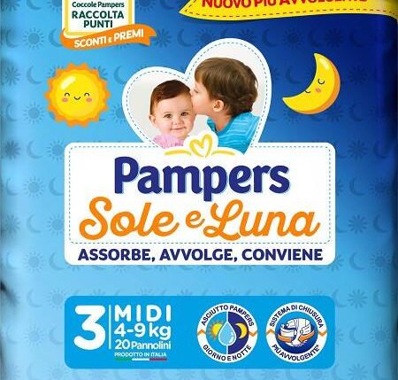 PAMPERS PANNOLINI SOLE&LUNA 3 MIDI 20 PZ