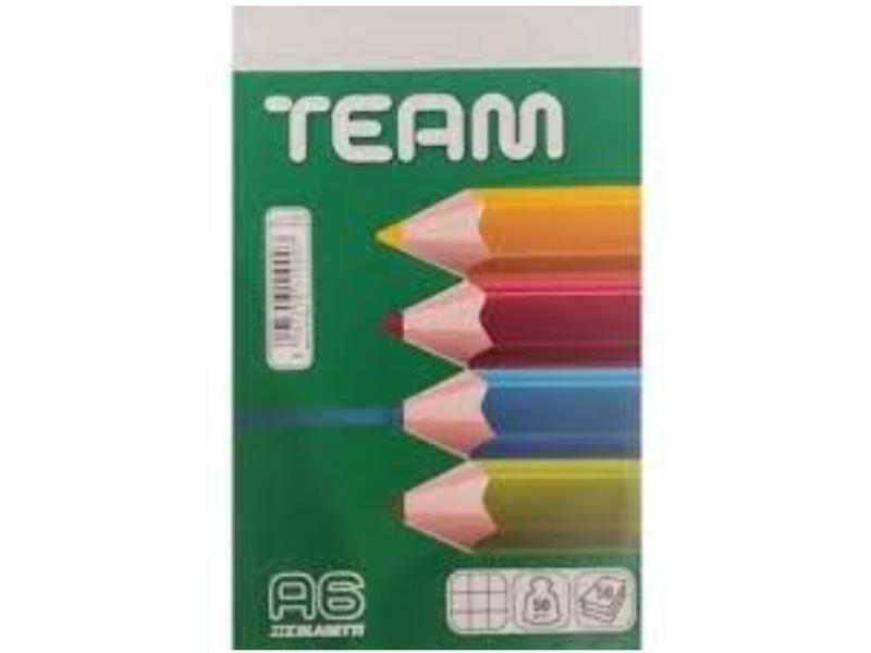 BLOCK NOTES A6-5MM 60FF TEAM 50GR. ART.00330744 BLOCK NOTES A6-5MM 60FF TEAM 50GR. ART.00330744
