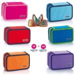 ASTUCCIO 3 ZIP BICOLOR + GIOTTO T/UNITA