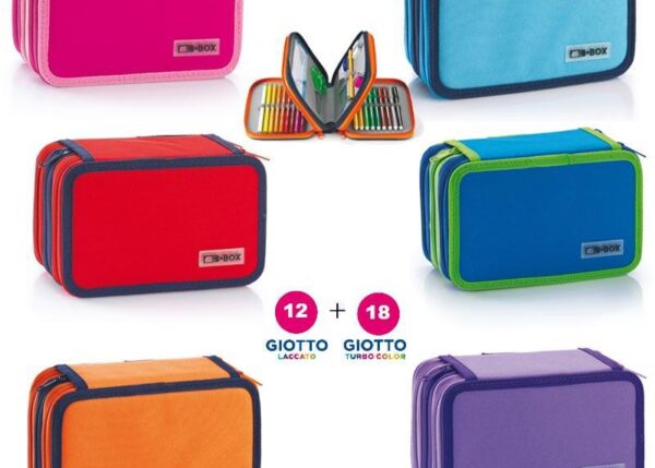 ASTUCCIO 3 ZIP BICOLOR + GIOTTO T/UNITA