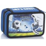 ASTUCCIO SCUOLA 3 ZIP NERO/BLU C/COLORI